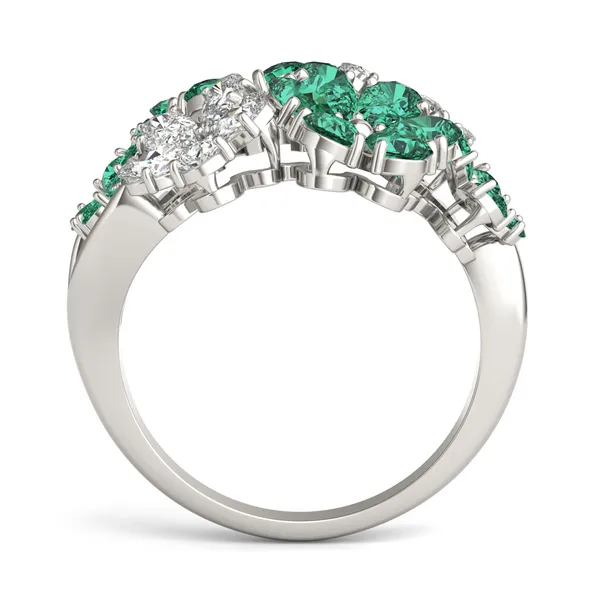 Viola Emerald Cluster Ring