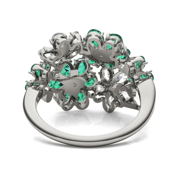 Viola Emerald Cluster Ring
