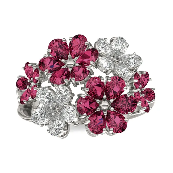 Viola Ruby Cluster Ring