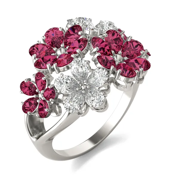 Viola Ruby Cluster Ring