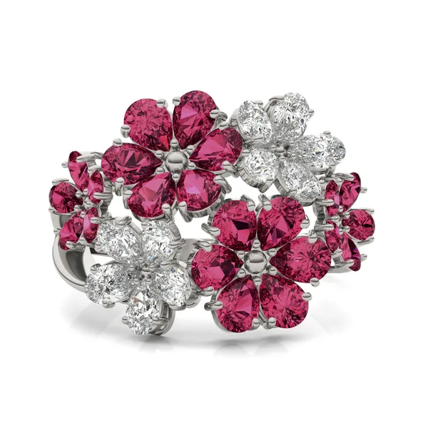 Viola Ruby Cluster Ring