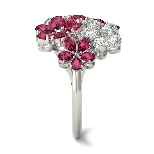 Viola Ruby Cluster Ring