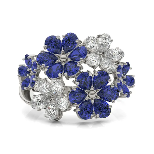 Viola Sapphire Cluster Ring