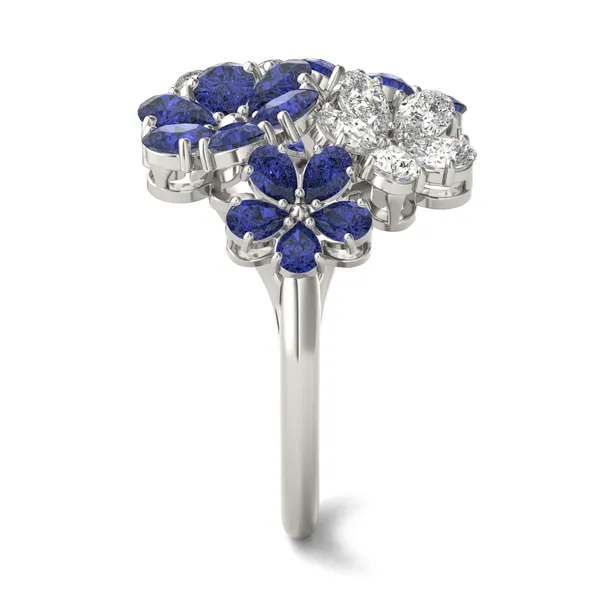 Viola Sapphire Cluster Ring