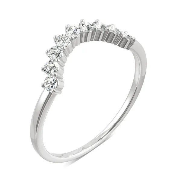 Bold Crescent Curved Wedding Ring