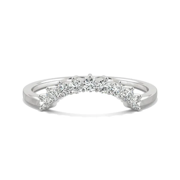 Bold Crescent Curved Wedding Ring