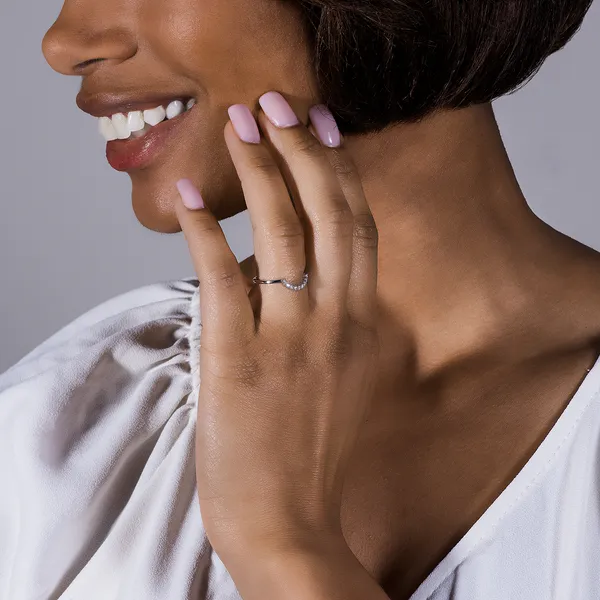 Petite Crescent Curved Wedding Ring