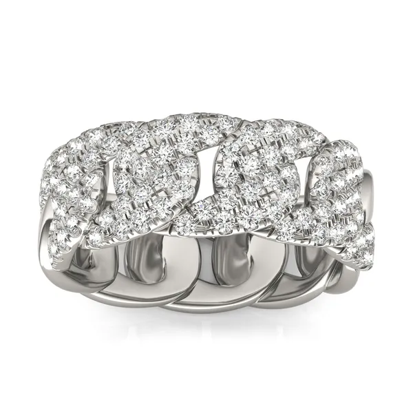 Wide Pavé Curb Link Ring