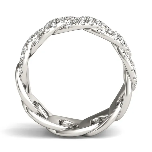 Wide Pavé Curb Link Ring