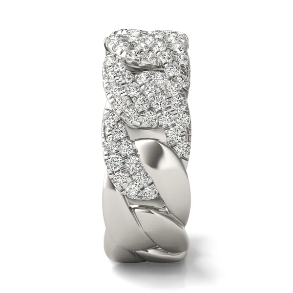 Wide Pavé Curb Link Ring