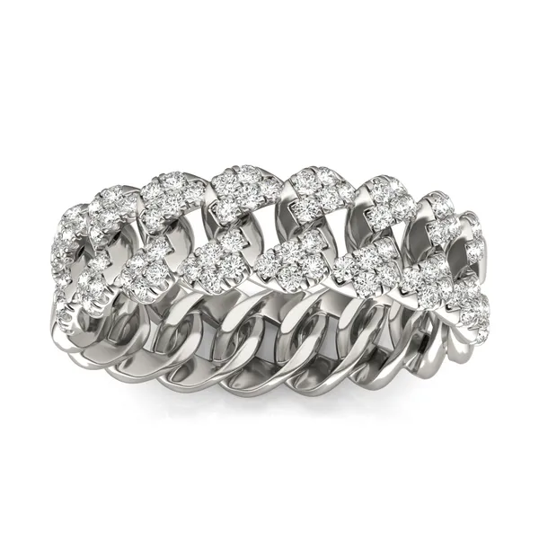 Pavé Curb Link Ring