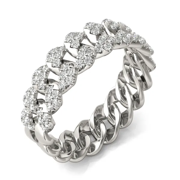 Pavé Curb Link Ring