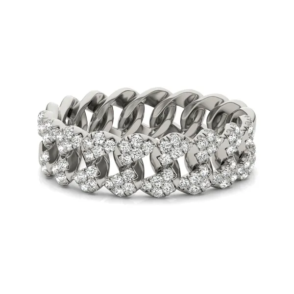 Pavé Curb Link Ring