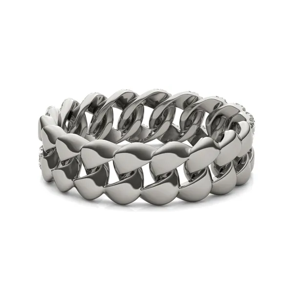 Pavé Curb Link Ring