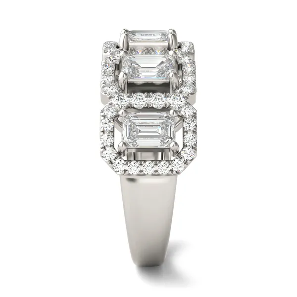 Emerald Five-Stone Halo Ring