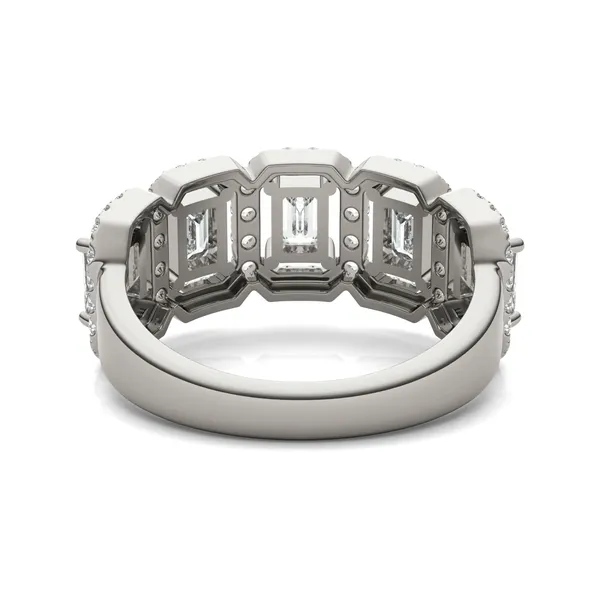 Emerald Five-Stone Halo Ring