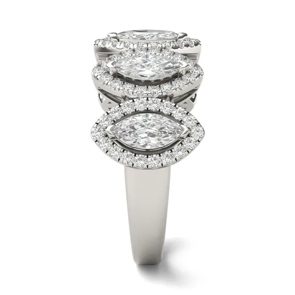 Marquise Five-Stone Halo Ring