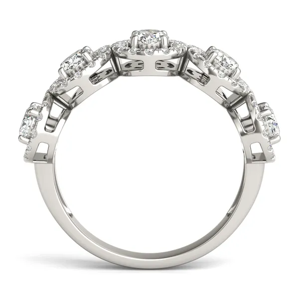 Oval Five-Stone Halo Ring