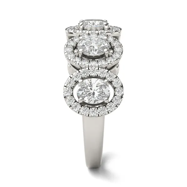 Oval Five-Stone Halo Ring