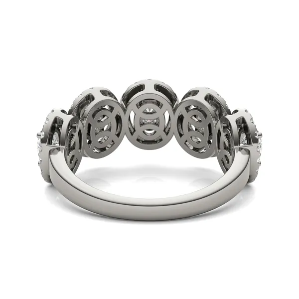 Oval Five-Stone Halo Ring