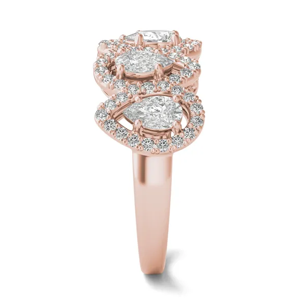 Pear Five-Stone Halo Ring
