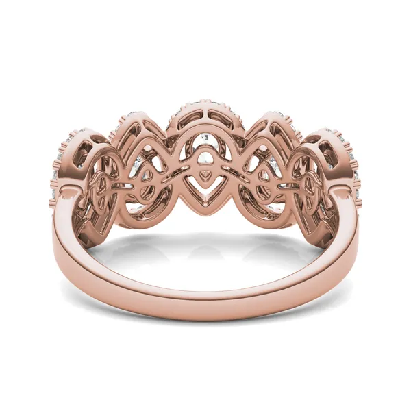 Pear Five-Stone Halo Ring