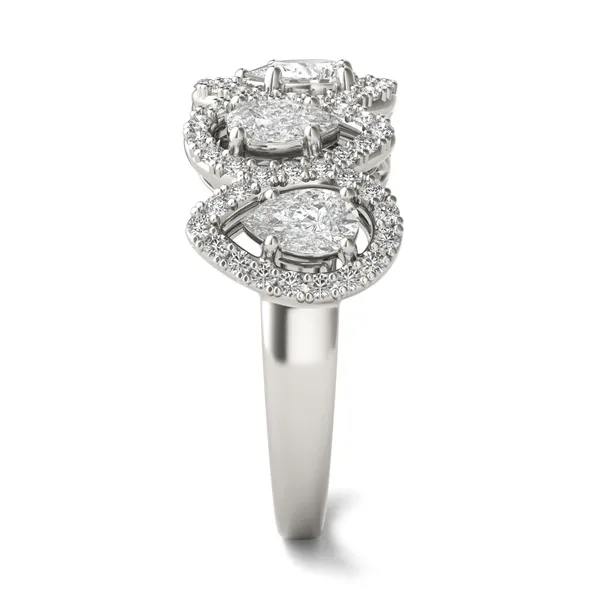 Pear Five-Stone Halo Ring