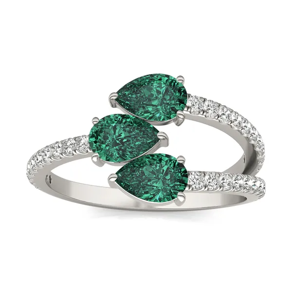 Emerald Tipped Pear Rea Ring
