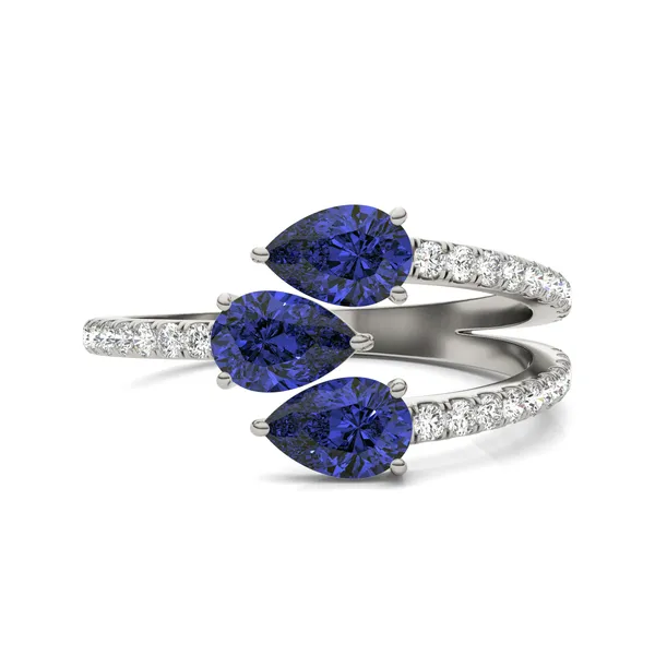 Sapphire Tipped Pear Rea Ring