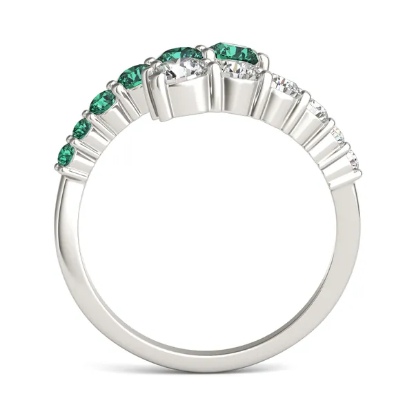 Graduated Open Wrap Emerald Ring