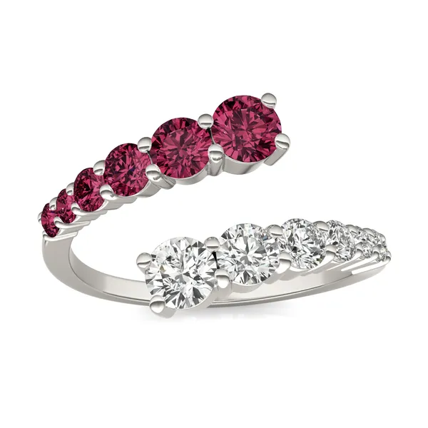 Graduated Open Wrap Ruby Ring