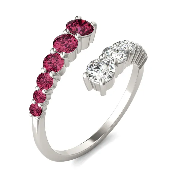 Graduated Open Wrap Ruby Ring