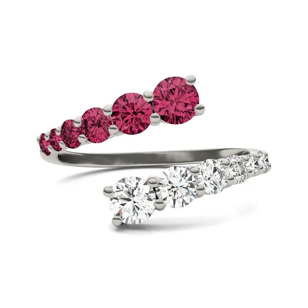 Graduated Open Wrap Ruby Ring