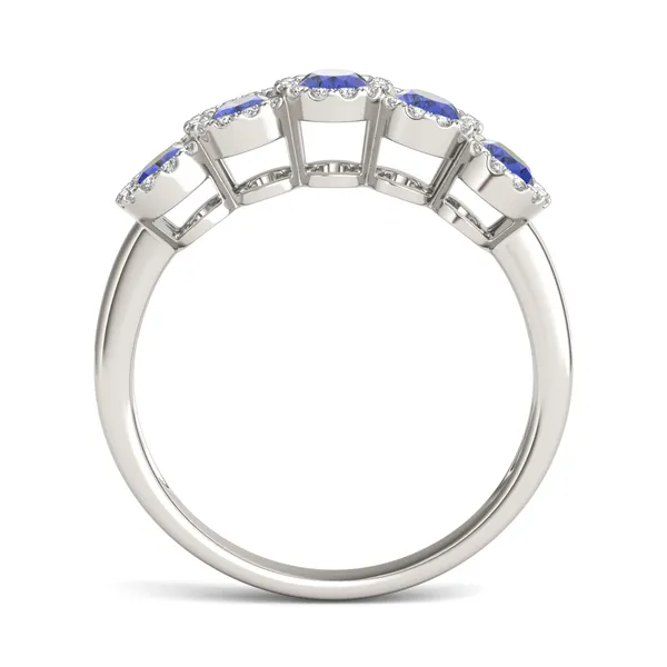 Sapphire Five-Stone Halo Ring