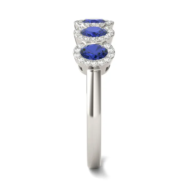 Sapphire Five-Stone Halo Ring