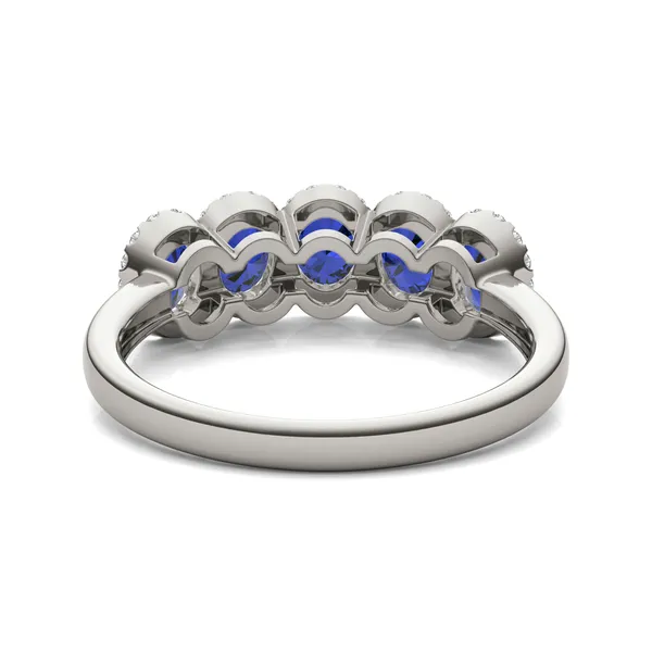 Sapphire Five-Stone Halo Ring