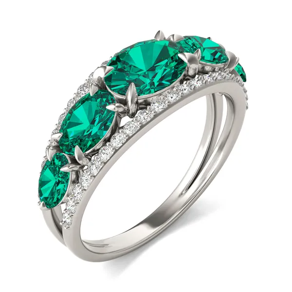 Emerald Victoria Accented Ring