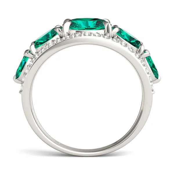 Emerald Victoria Accented Ring