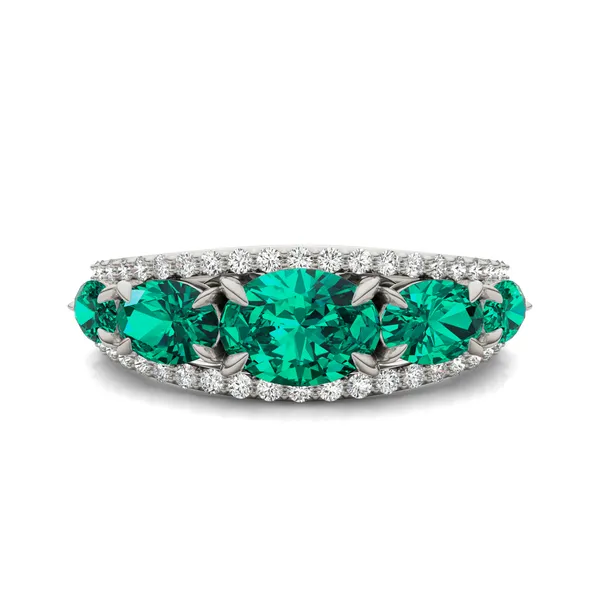 Emerald Victoria Accented Ring