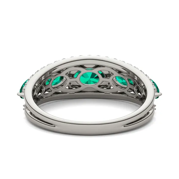 Emerald Victoria Accented Ring