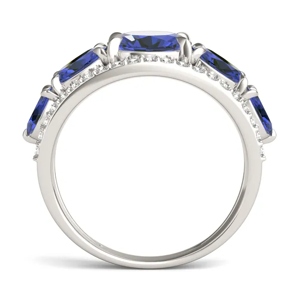 Sapphire Victoria Accented Ring