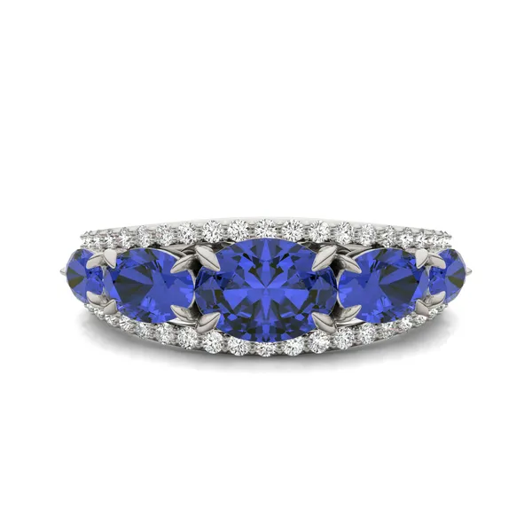 Sapphire Victoria Accented Ring