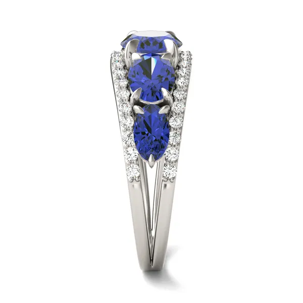 Sapphire Victoria Accented Ring