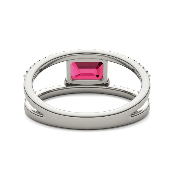 Emerald Split Shank Ruby Ring