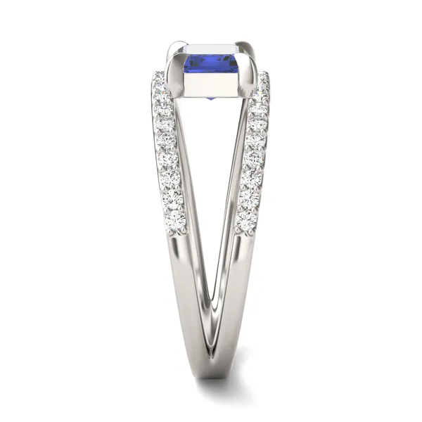 Emerald Split Shank Sapphire Ring