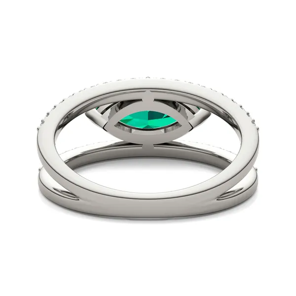 Marquise Split Shank Emerald Ring