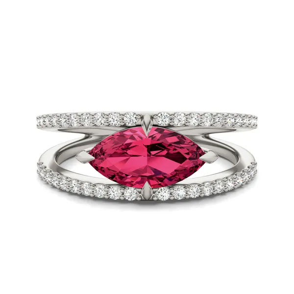 Marquise Split Shank Ruby Ring