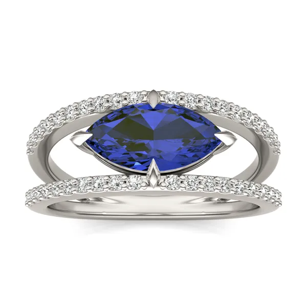Marquise Split Shank Sapphire Ring