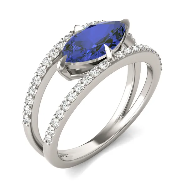 Marquise Split Shank Sapphire Ring