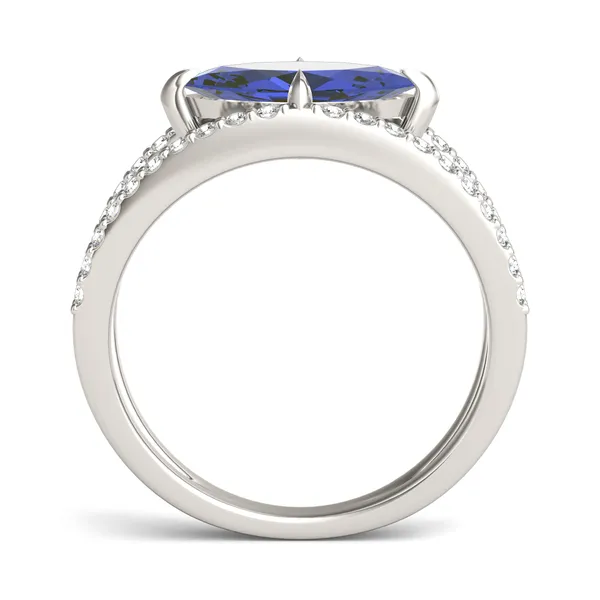 Marquise Split Shank Sapphire Ring